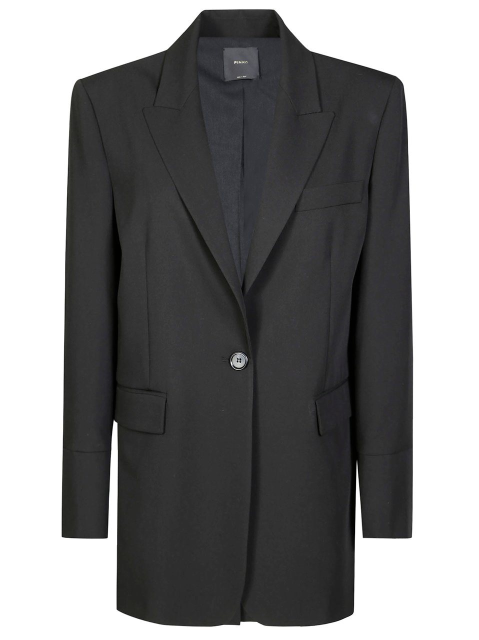 Pinko Fluid Long-Cuff Jacket with Elegant Drape Zwart