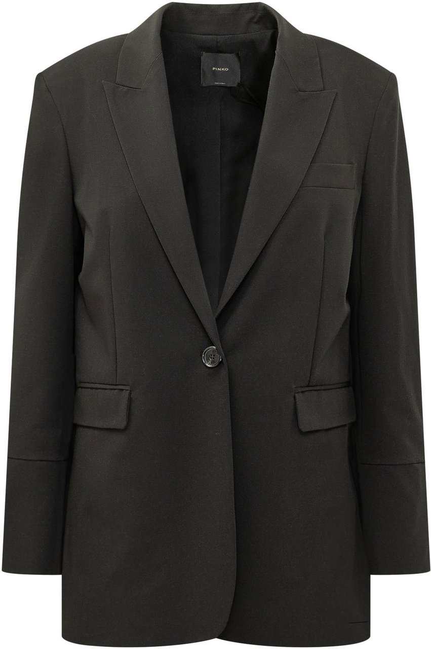 Pinko Blazer Monopetto con Revers Zwart