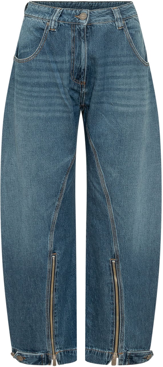 Pinko Pantaloni con Zip al Fondo Blauw