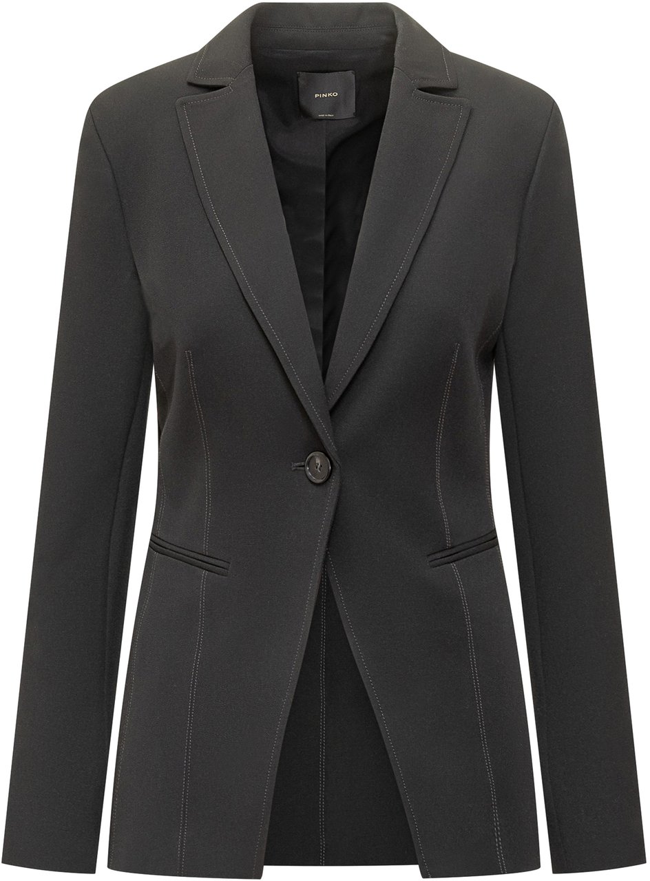 Pinko Pinko Giacca Granaglie Monopetto Nera Zwart