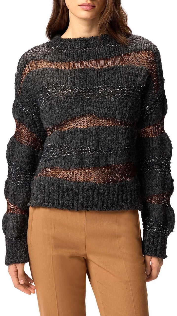 Pinko Sweaters Mult Nero Grigio Grijs