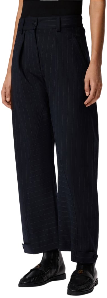 Pinko Trousers Blue Blauw