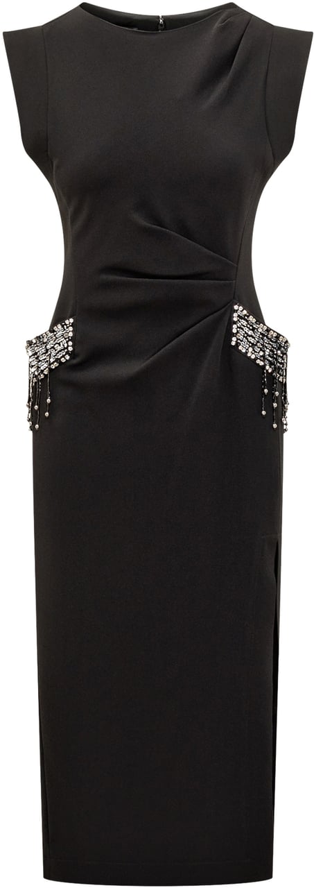 Pinko Abito Midi con Dettagli Gioiello Pinko Zwart