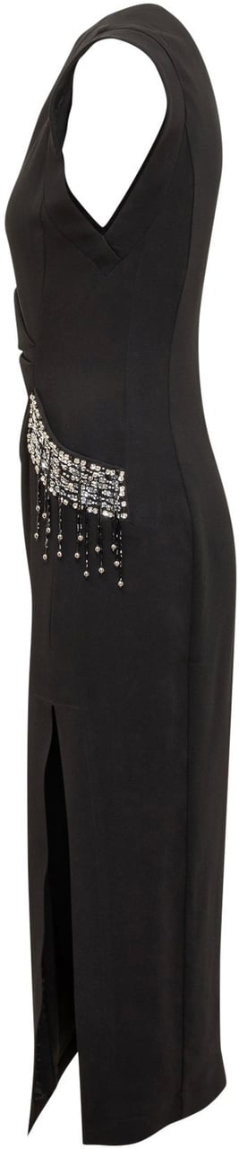 Pinko Abito Midi con Dettagli Gioiello Pinko Zwart