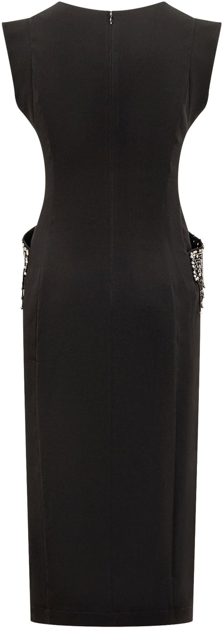 Pinko Abito Midi con Dettagli Gioiello Pinko Zwart