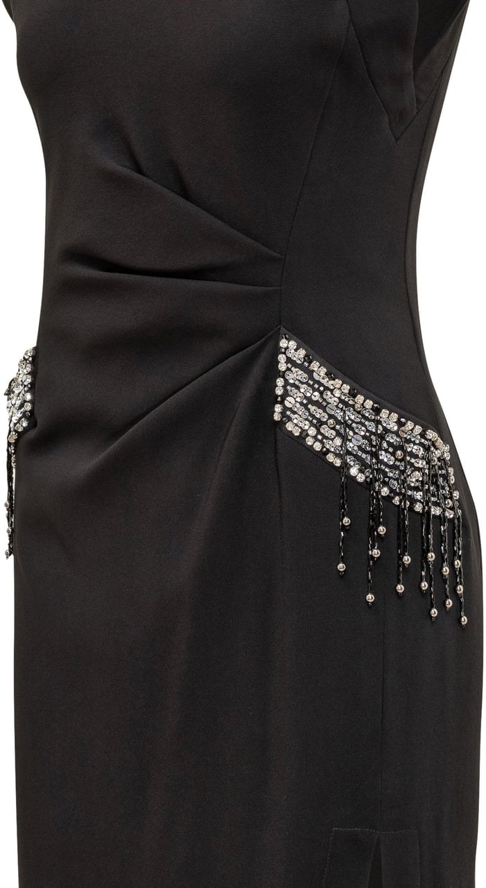 Pinko Abito Midi con Dettagli Gioiello Pinko Zwart