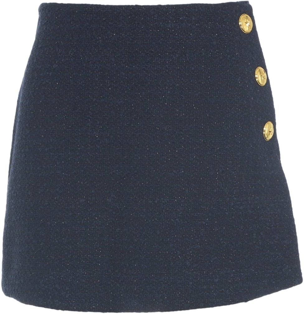 Pinko Bouclé mini skirt Blauw