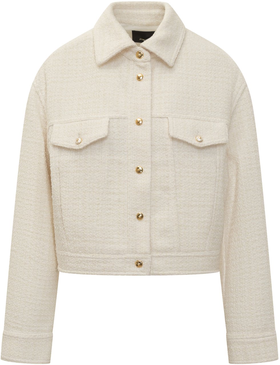 Pinko Pinko Giacca in Tweed Avorio con Bottoni Oro Wit