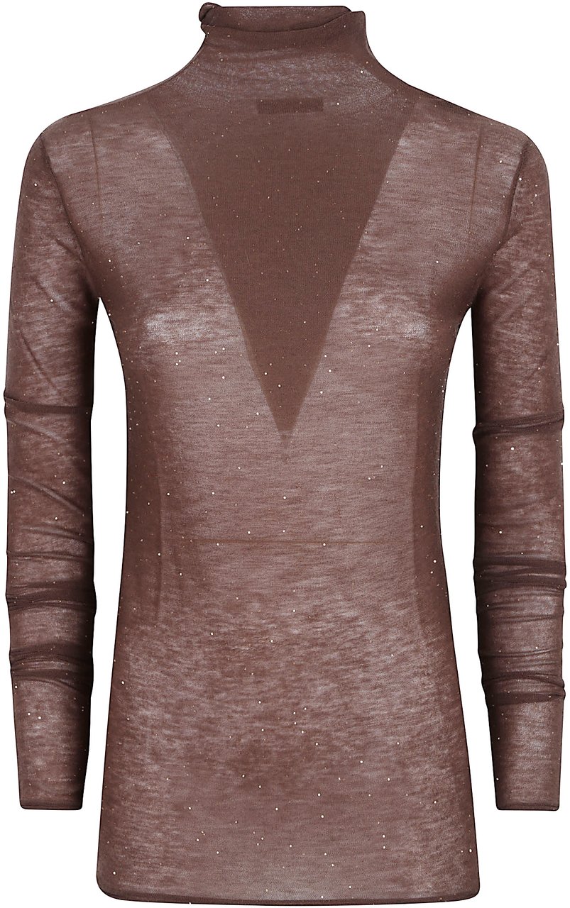 Pinko Moss Turtle Neck Sweater Brown Bruin
