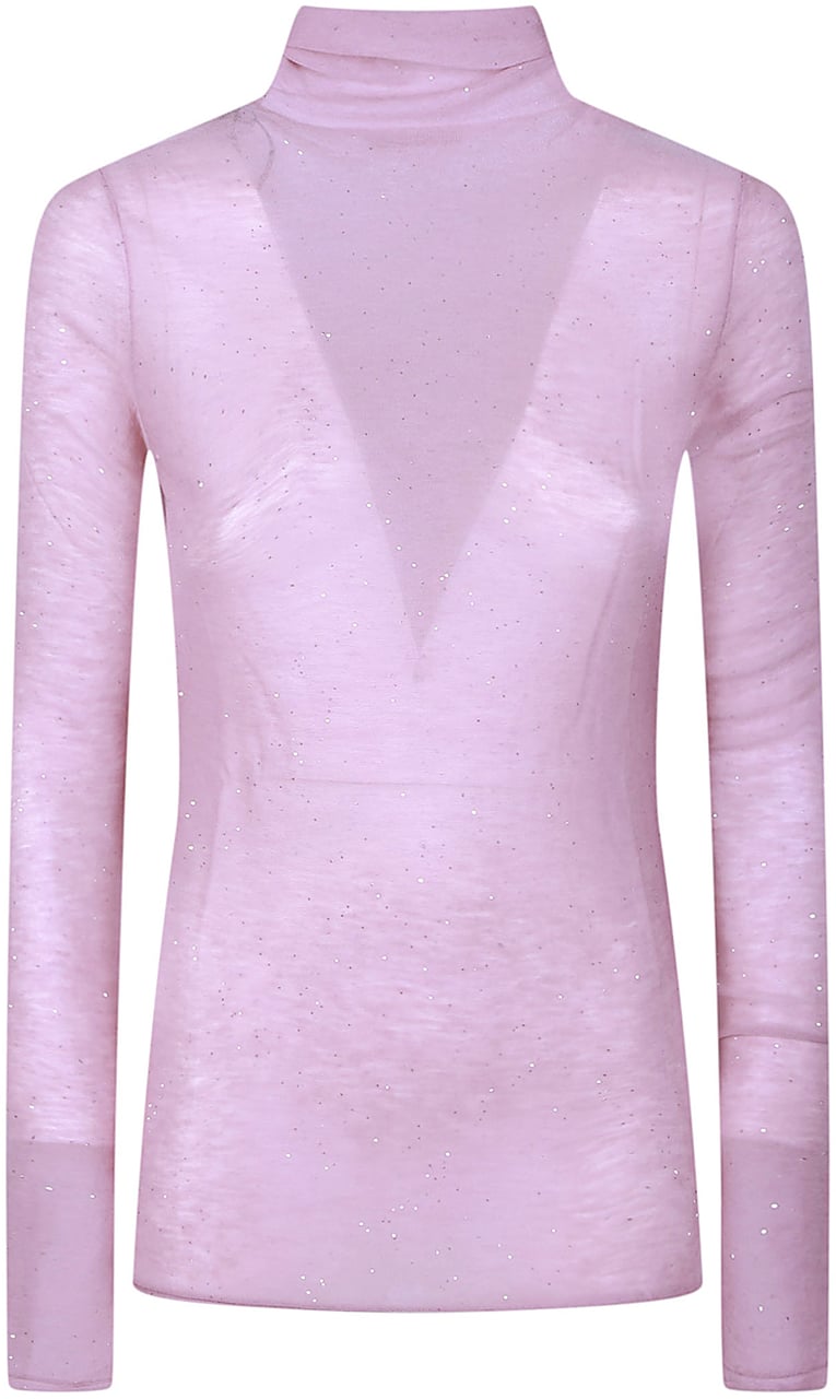 Pinko Moss Turtle Neck Sweater Pink Roze