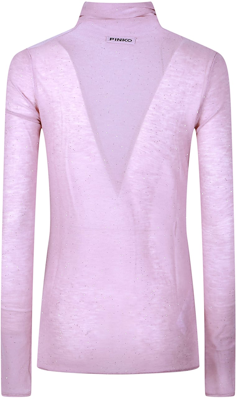 Pinko Moss Turtle Neck Sweater Pink Roze