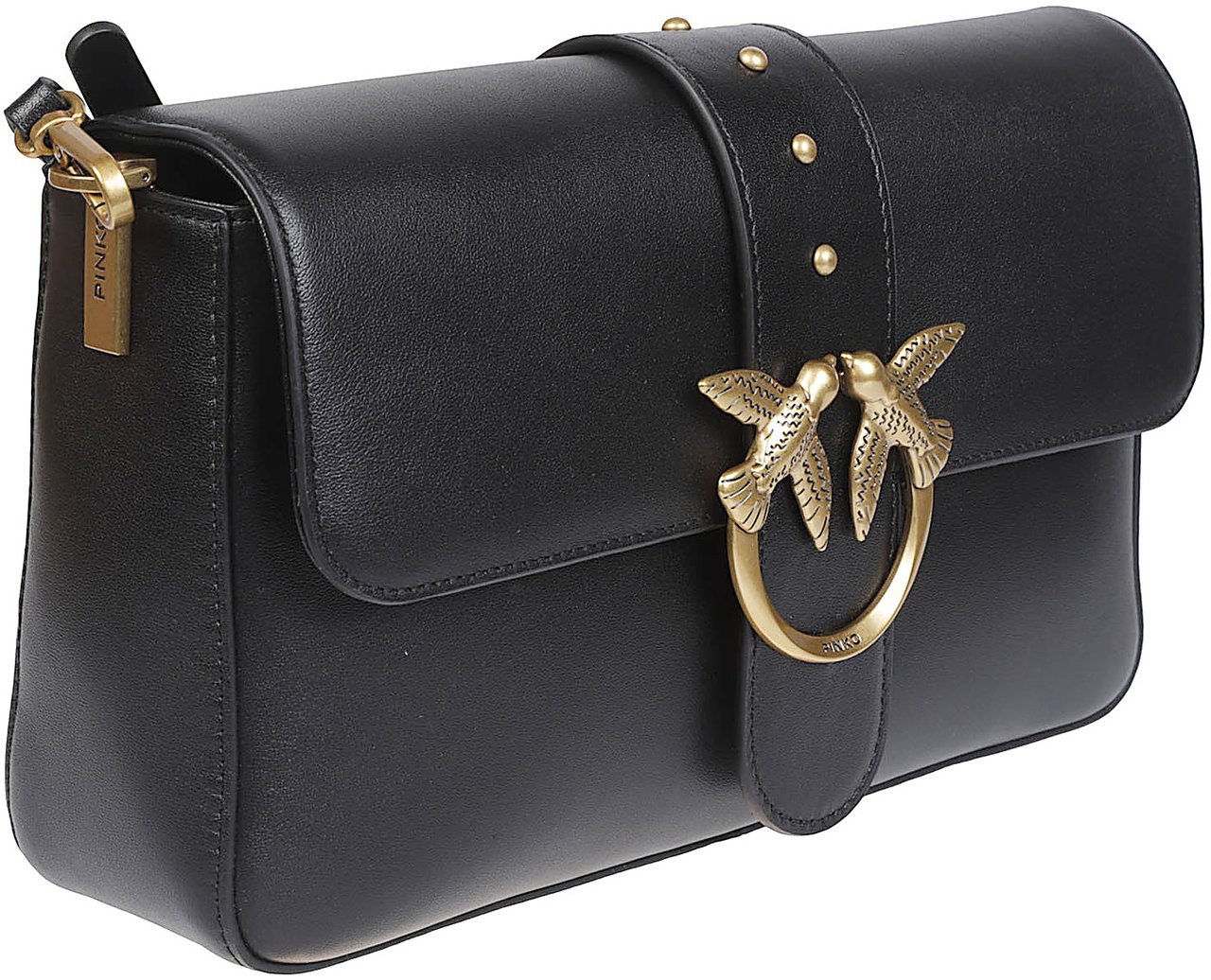 Pinko Love One Classic Slouchy Mb Charms Bag Black Zwart