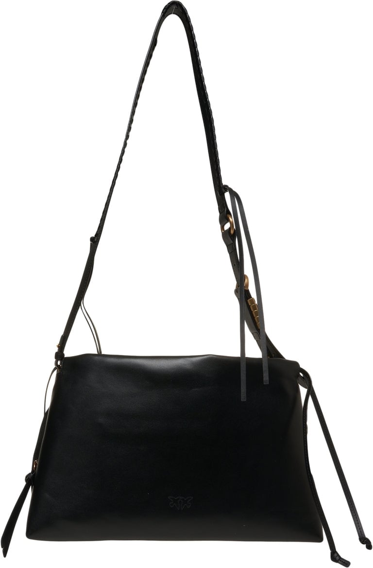 Pinko Leather maxi clutch Zwart