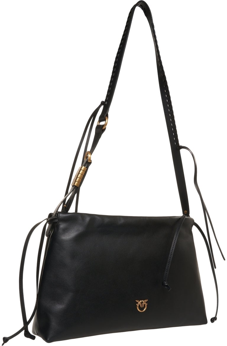 Pinko Leather maxi clutch Zwart