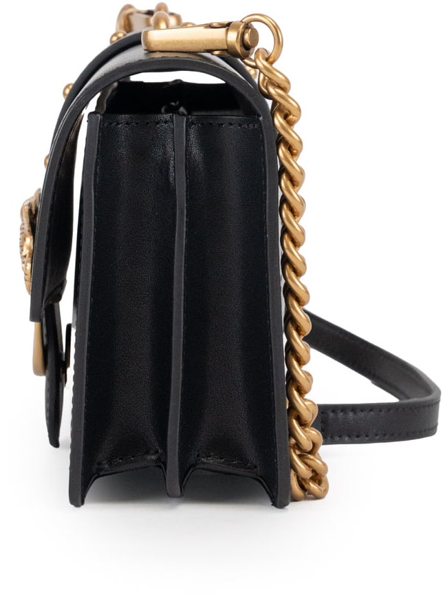 Pinko Love One Mini St. Cl Nero-Antique Gold Zwart