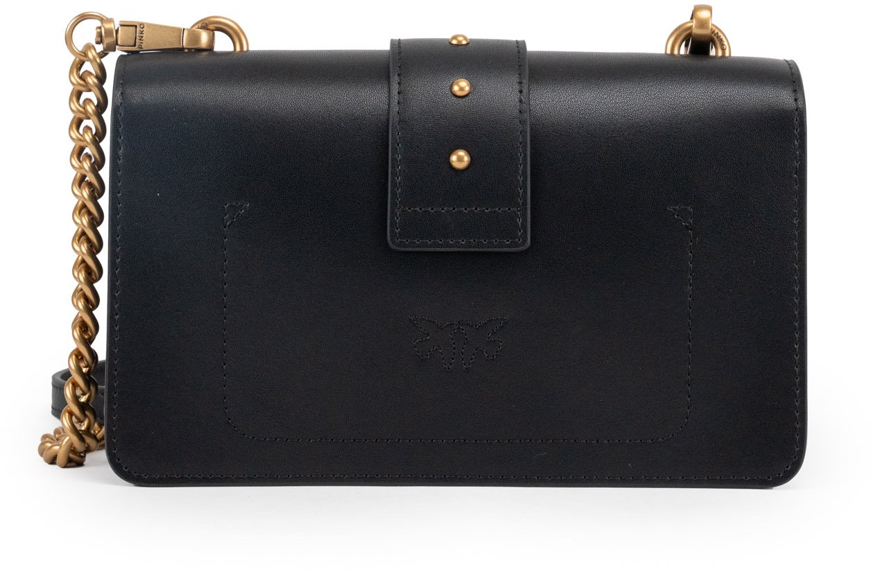 Pinko Love One Mini St. Cl Nero-Antique Gold Zwart