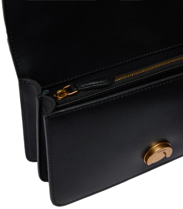 Pinko Love One Mini St. Cl Nero-Antique Gold Zwart