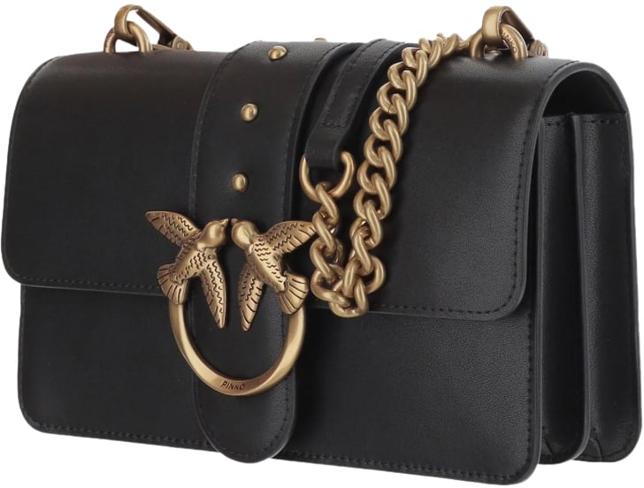 Pinko Love One Mini St. Cl Nero-Antique Gold Zwart