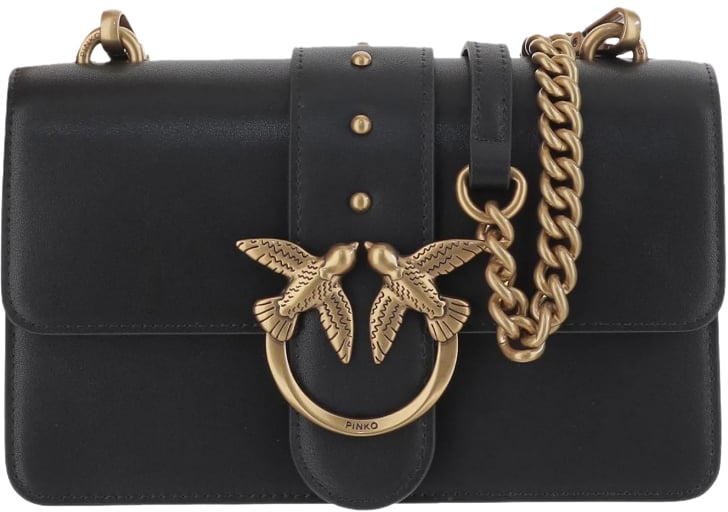 Pinko Love One Mini St. Cl Nero-Antique Gold Zwart