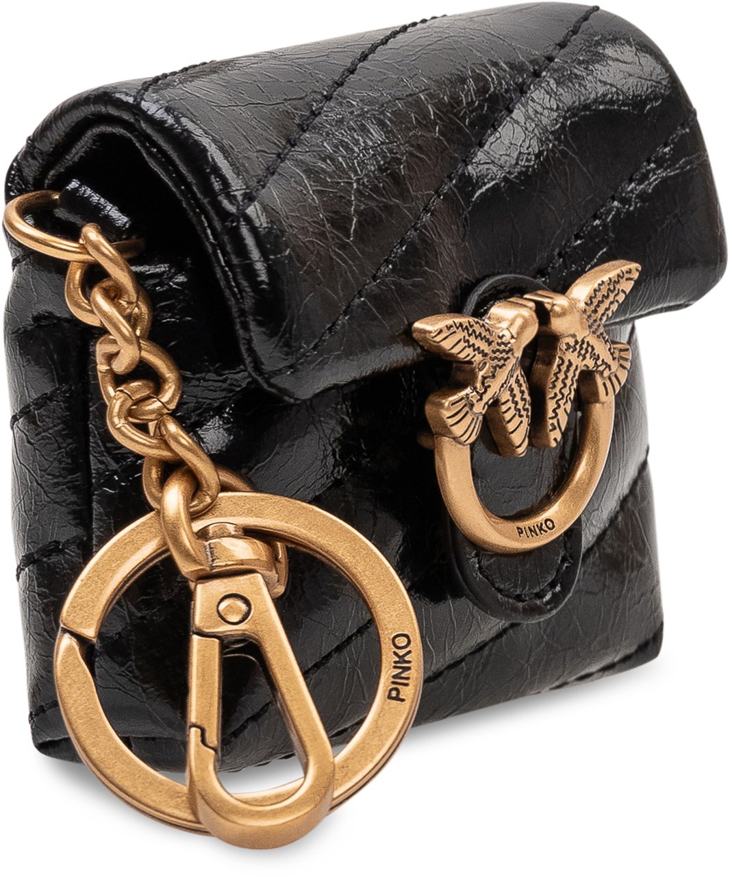 Pinko Custodia Airpods con Patta e Catena Zwart