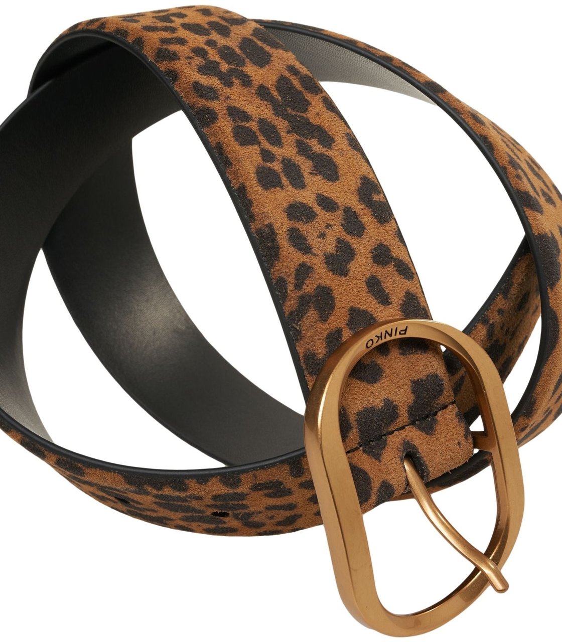 Pinko Suede belt with animal print Bruin