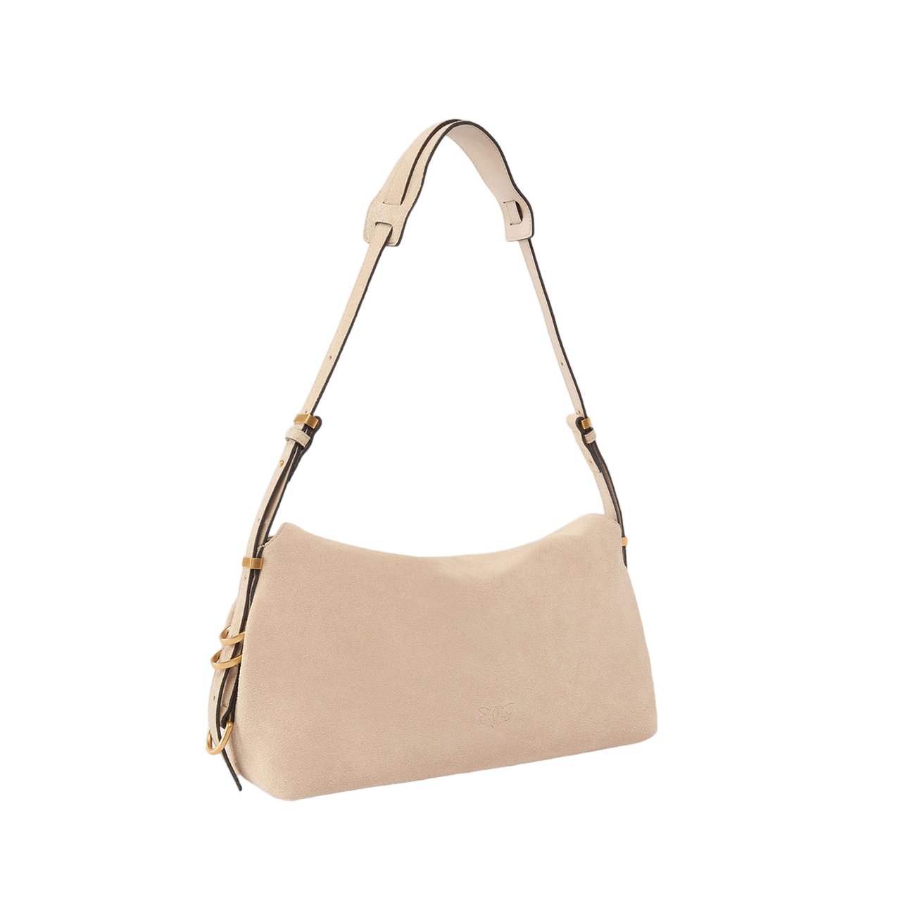 Pinko Suede Leather Bag with Flap Closure Neutraal