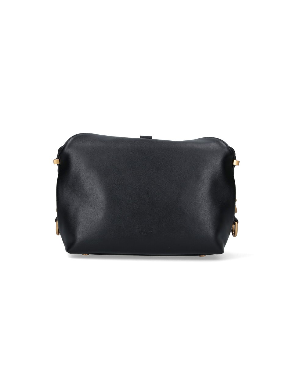 Pinko Black Leather Top Handle Bag Zwart