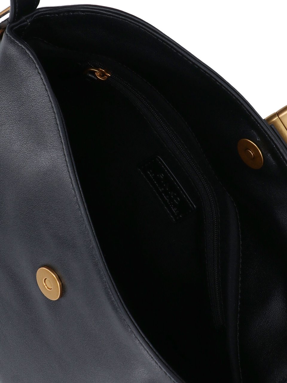 Pinko Black Leather Top Handle Bag Zwart