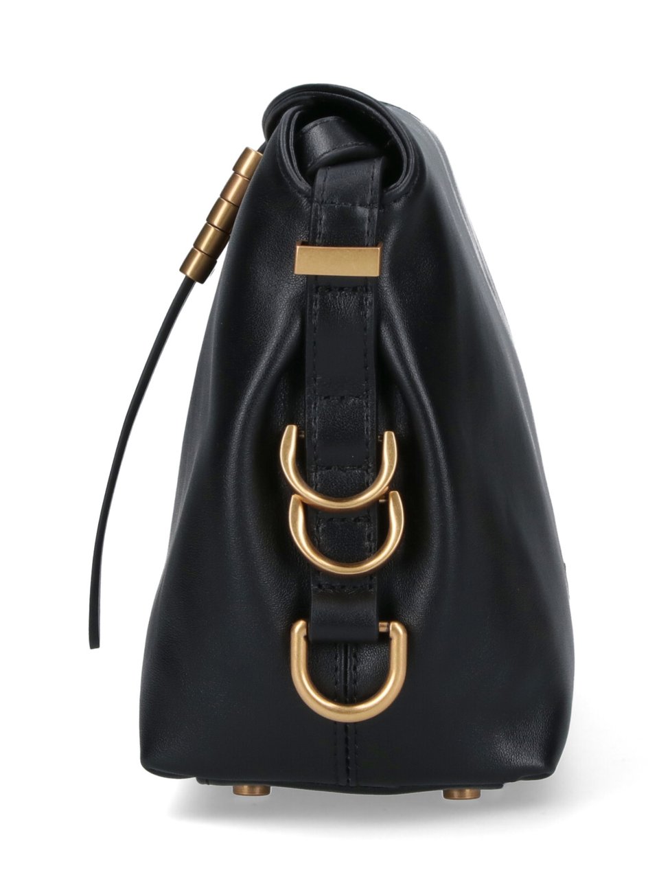 Pinko Black Leather Top Handle Bag Zwart