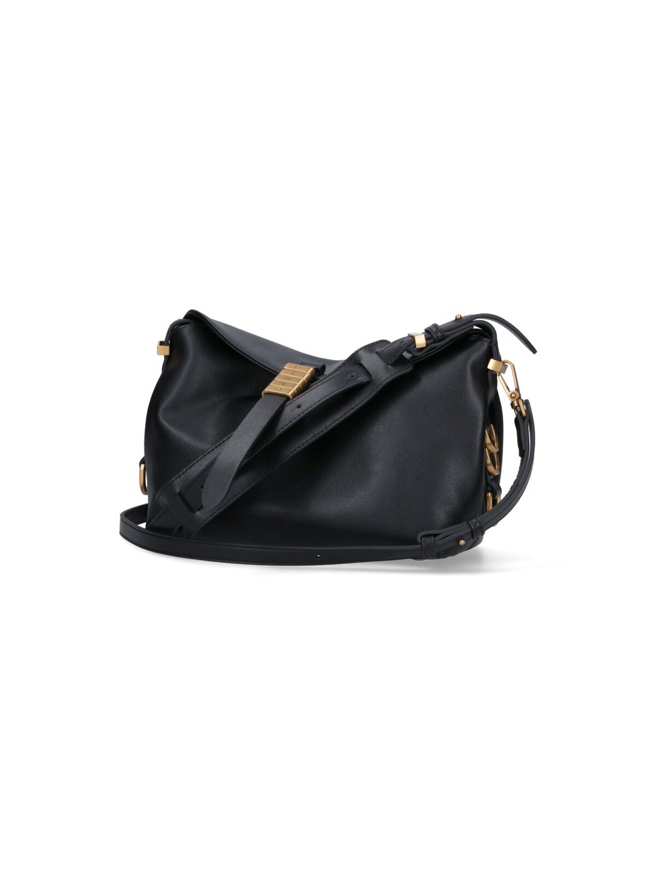 Pinko Black Leather Top Handle Bag Zwart