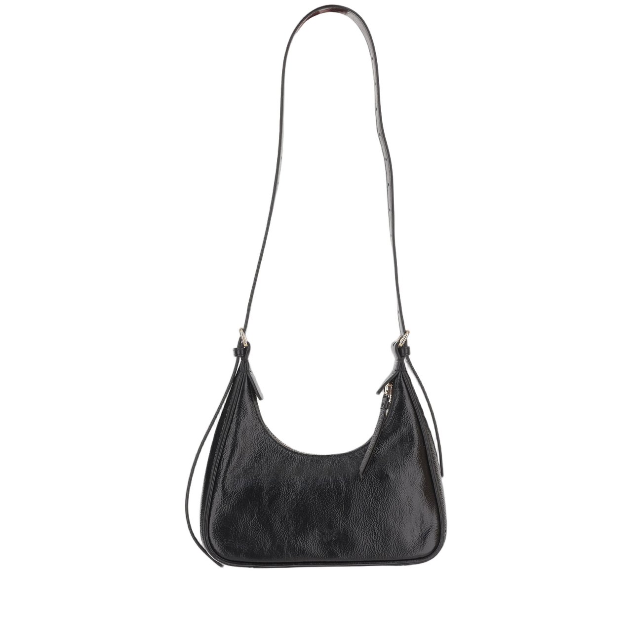 Pinko Glossy Leather Hobo Bag Zwart