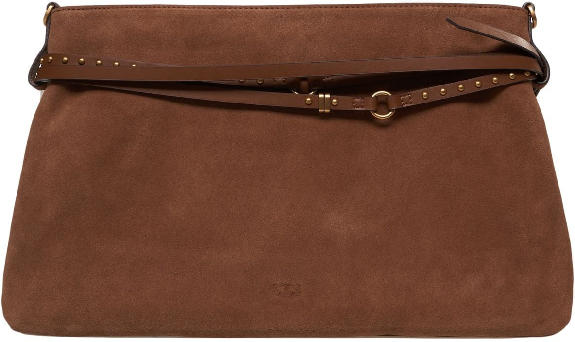 Pinko Suede shoulder bag Bruin