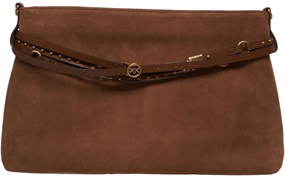 Pinko Suede shoulder bag Bruin