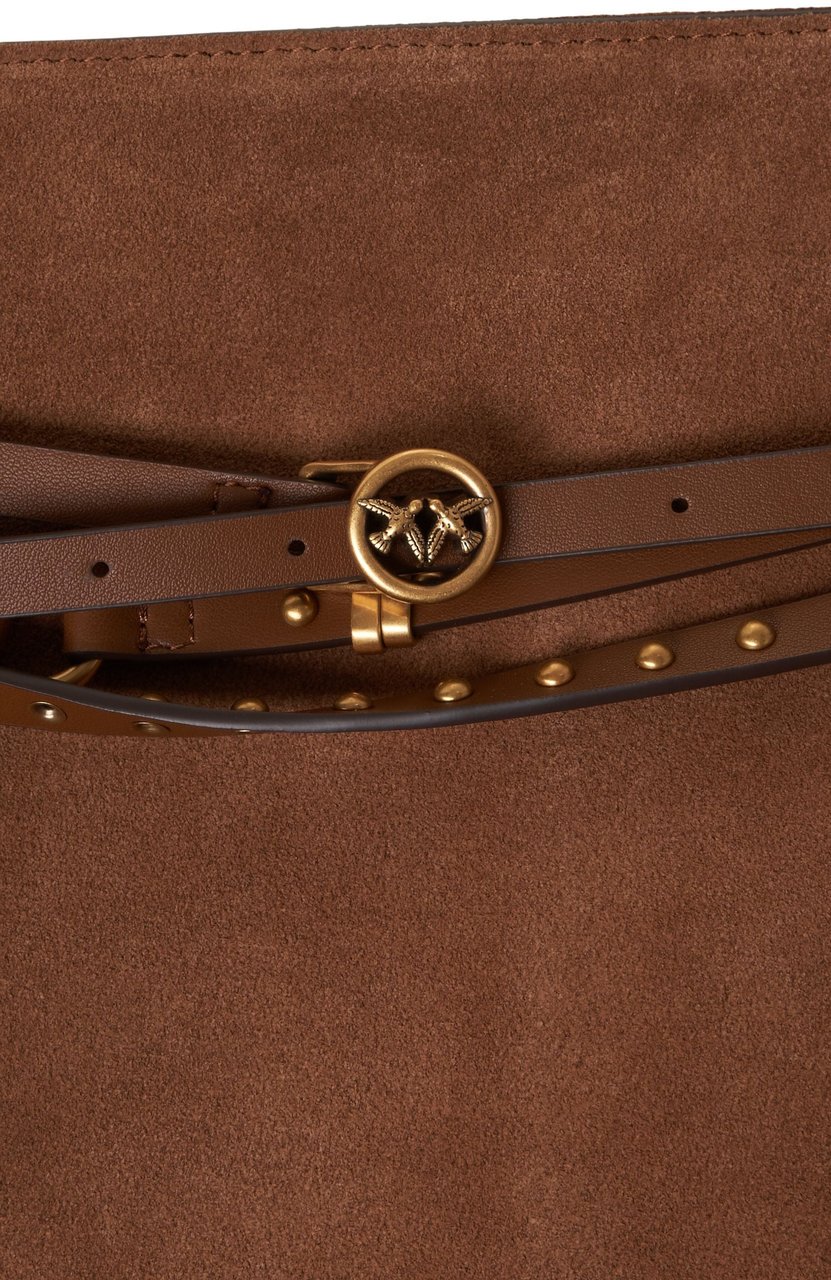 Pinko Suede shoulder bag Bruin