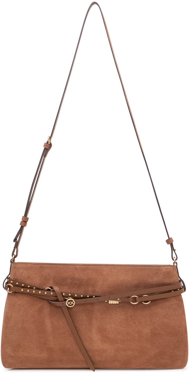 Pinko Borsa a Spalla con Cinturino e Borchie Beige