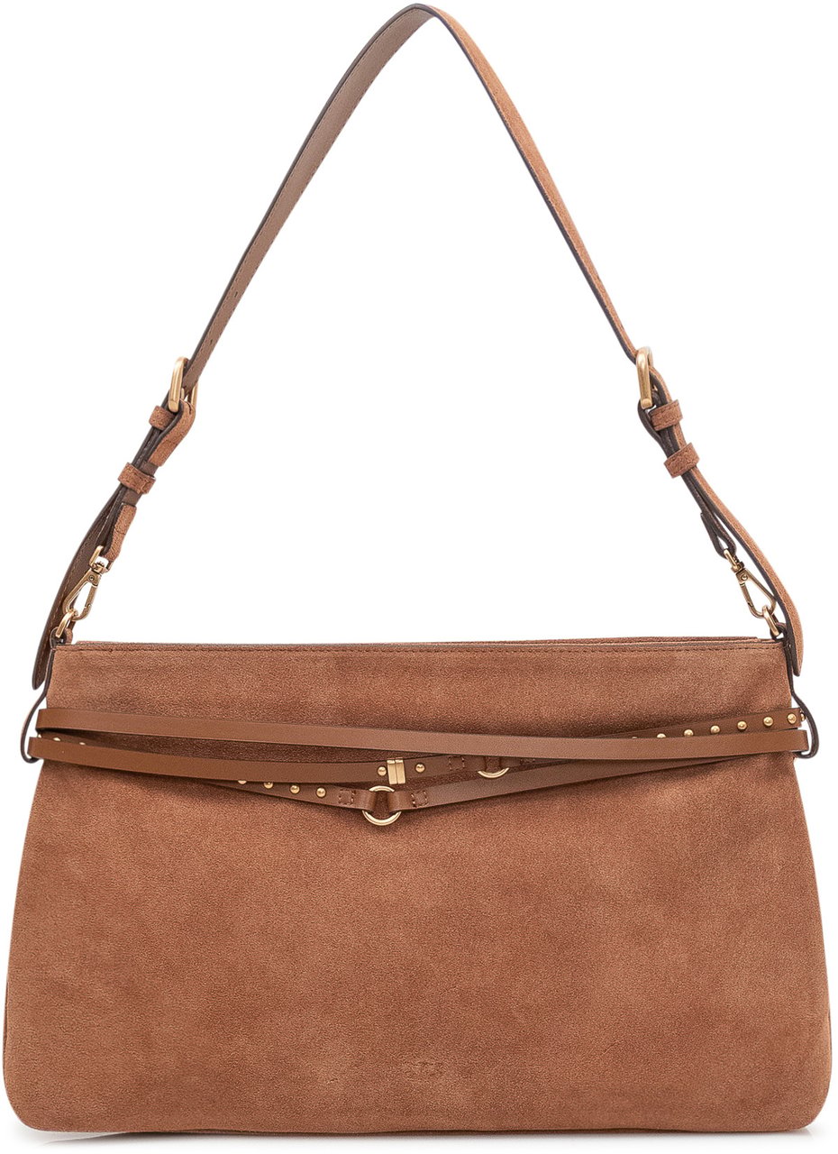 Pinko Borsa a Spalla con Cinturino e Borchie Beige