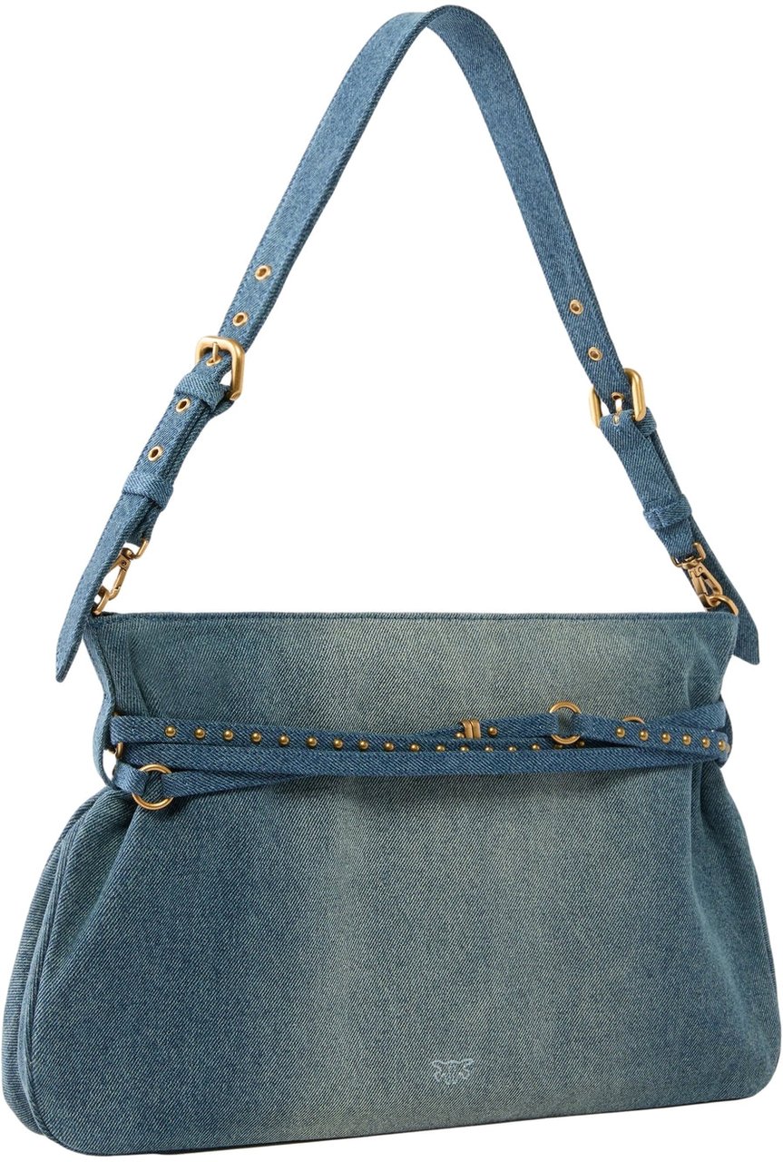 Pinko Denim shoulder bag 'Belt Bag' Blauw
