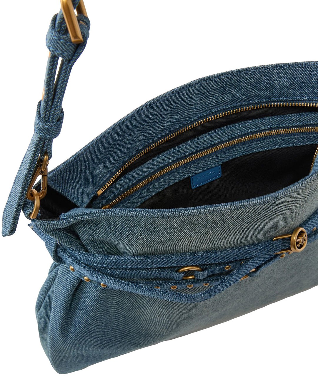Pinko Denim shoulder bag 'Belt Bag' Blauw