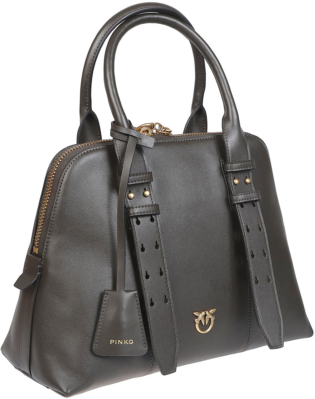 Pinko Bowling Medium Bag Green Groen