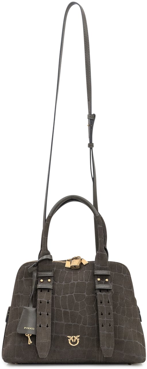 Pinko Borsa Bowling Medium Pinko Effetto Coccodrillo Bruin