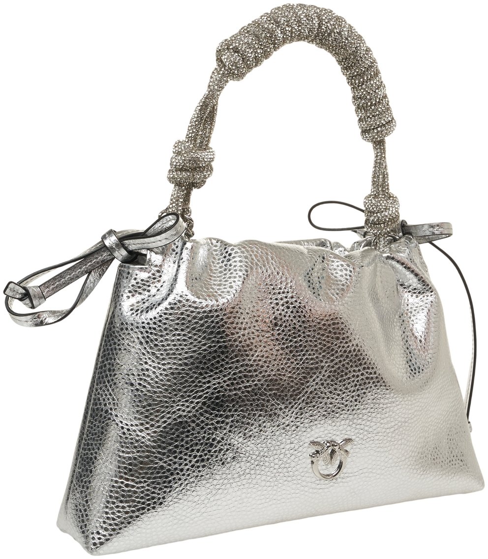 Pinko Borsa a mano con strass Zilver