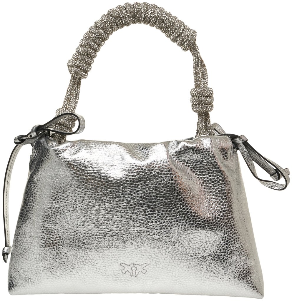 Pinko Borsa a mano con strass Zilver