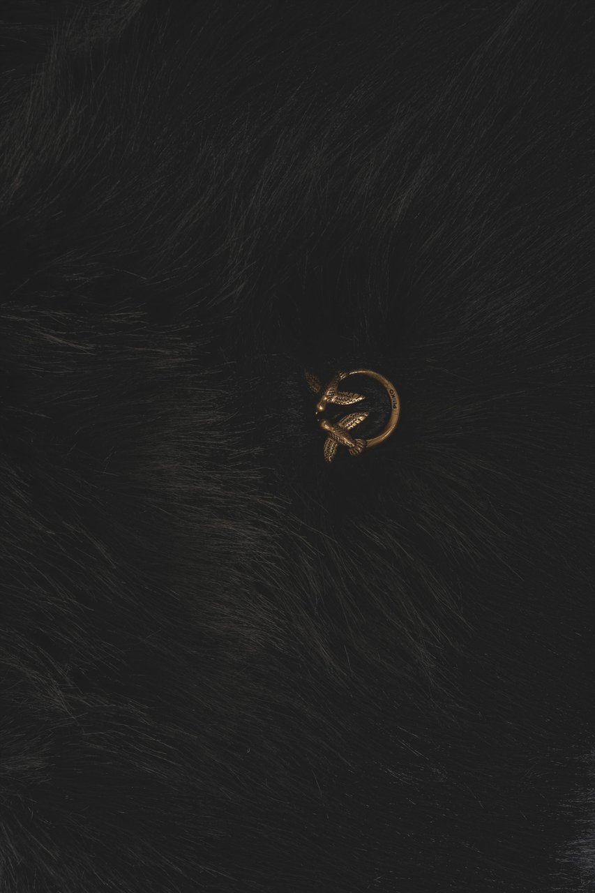 Pinko Faux fur bag 'Aspen' Zwart