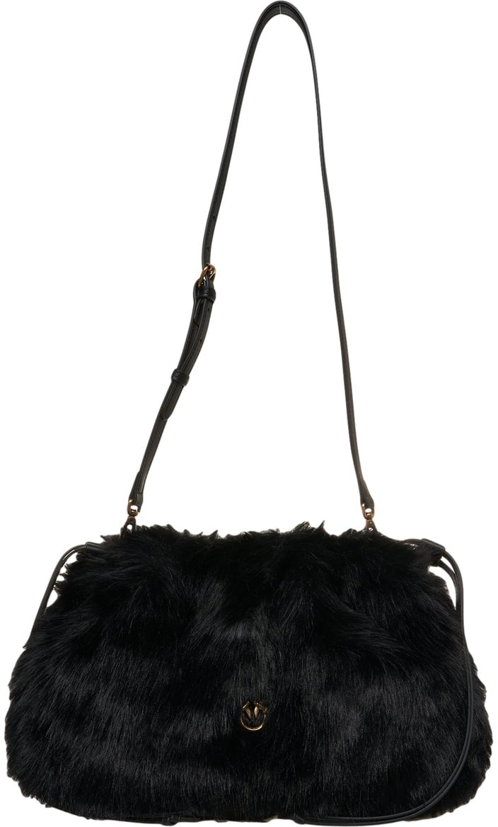 Pinko Faux fur bag 'Aspen' Zwart