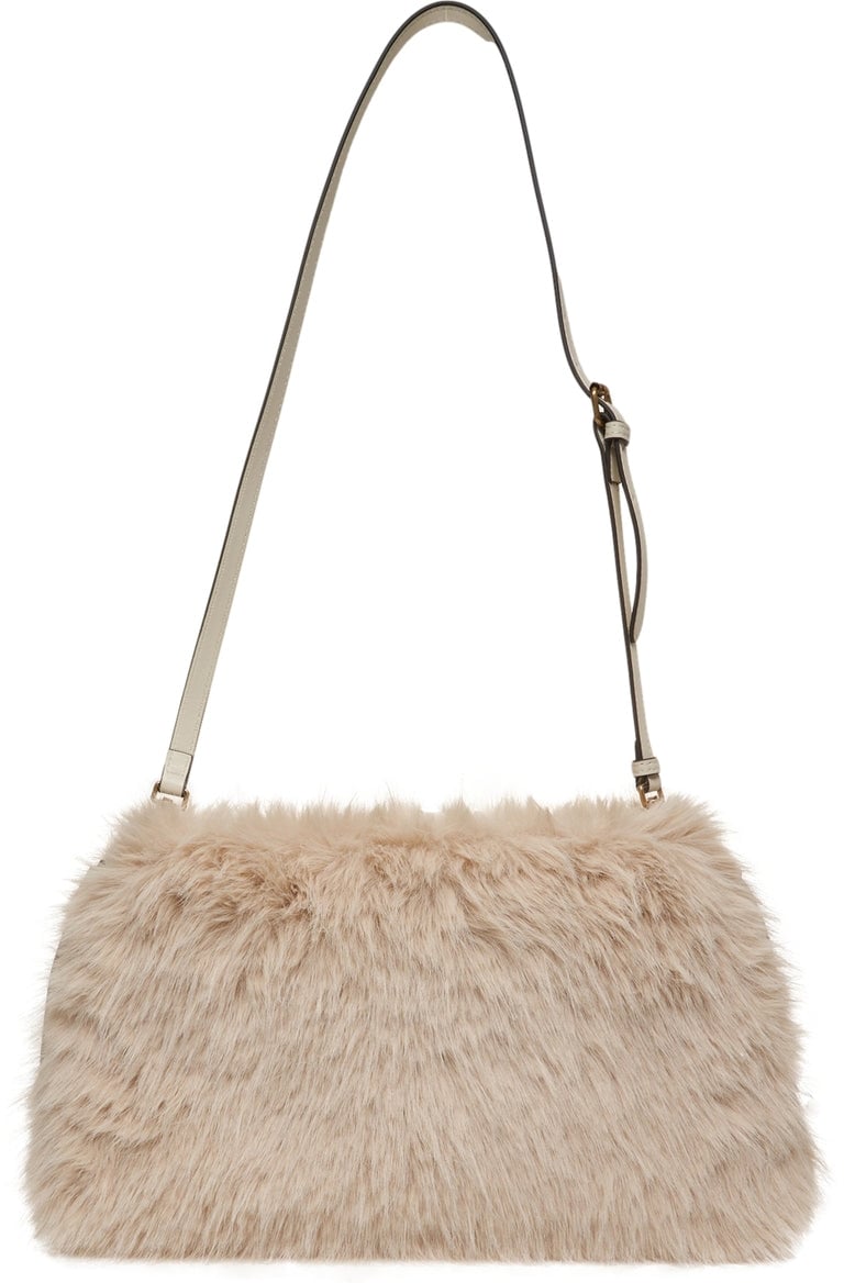Pinko Faux fur bag 'Aspen' Beige