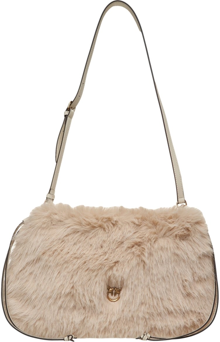 Pinko Faux fur bag 'Aspen' Beige