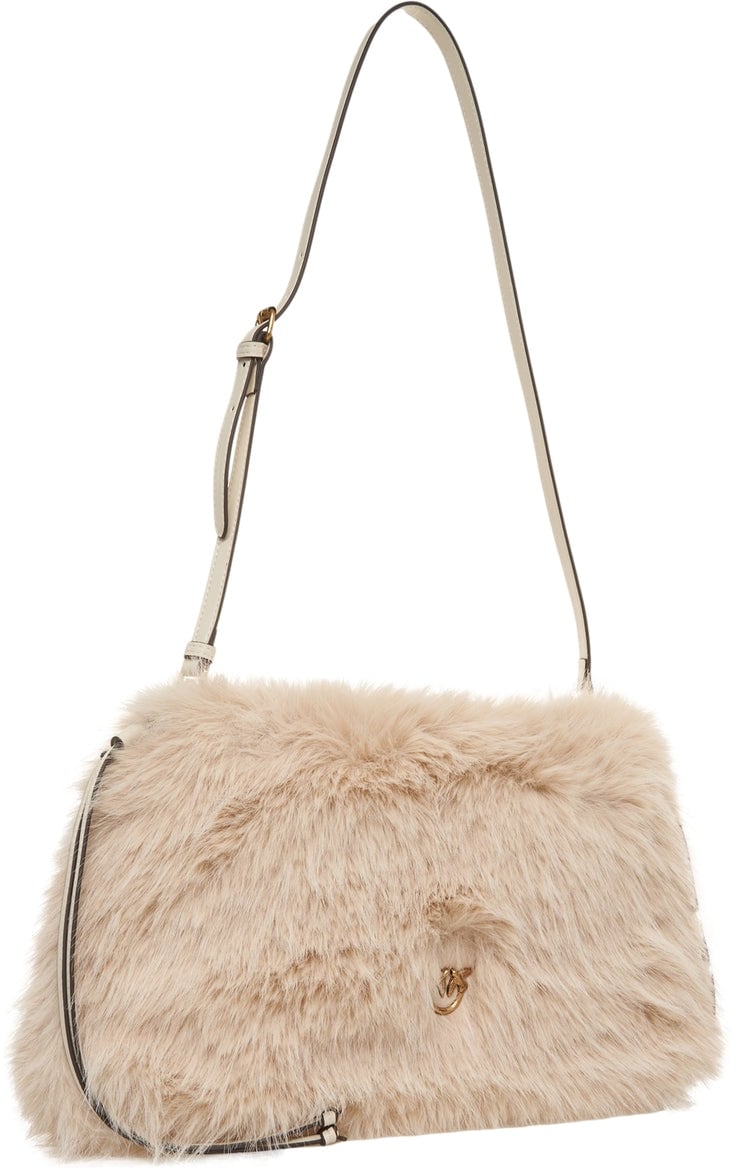 Pinko Faux fur bag 'Aspen' Beige