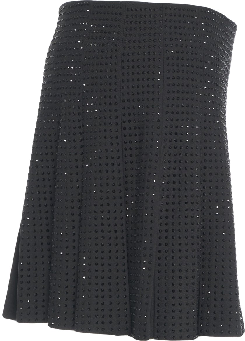 Pinko Mini skirt with rhinestones 'Marisol' Zwart