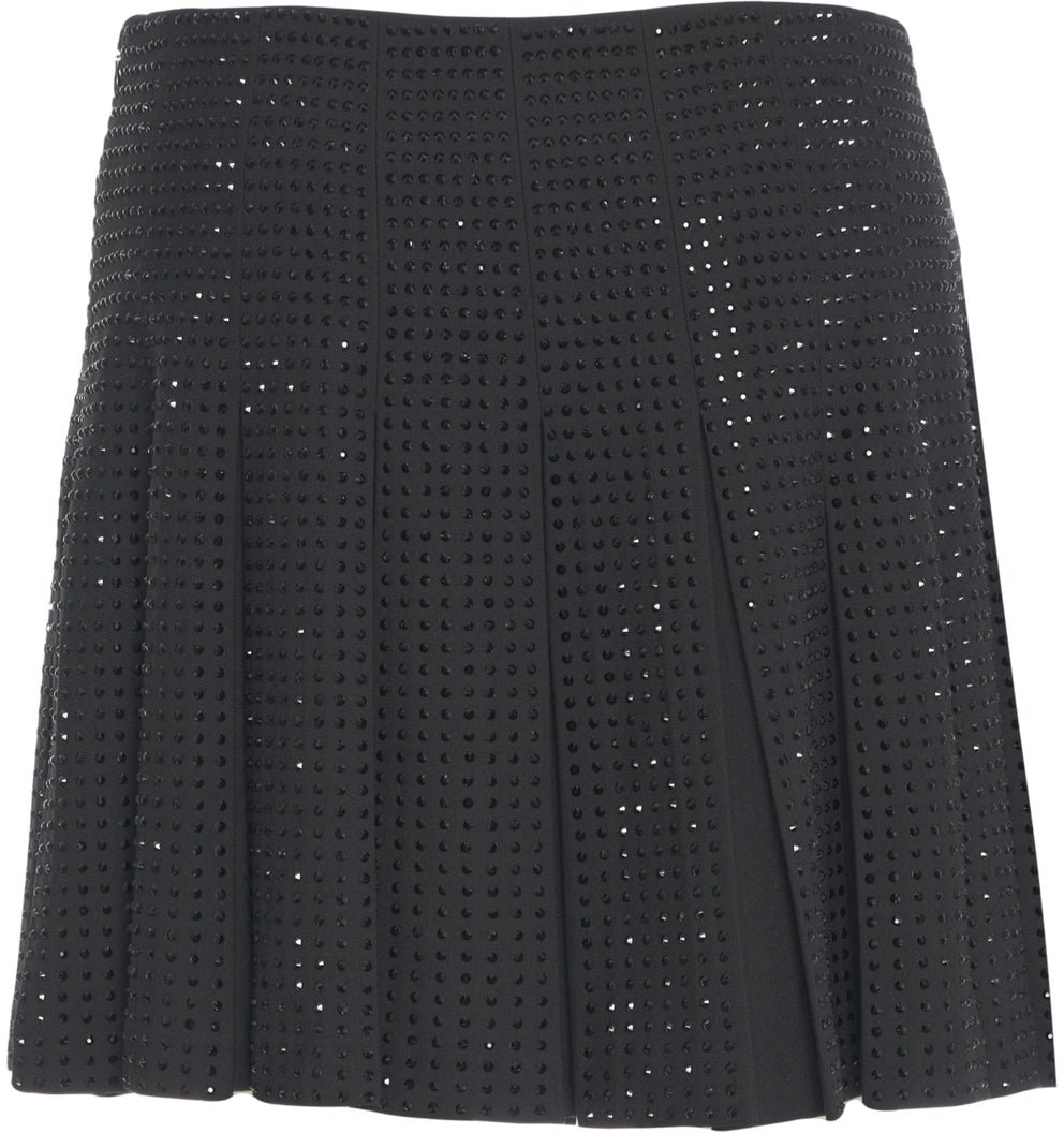 Pinko Mini skirt with rhinestones 'Marisol' Zwart