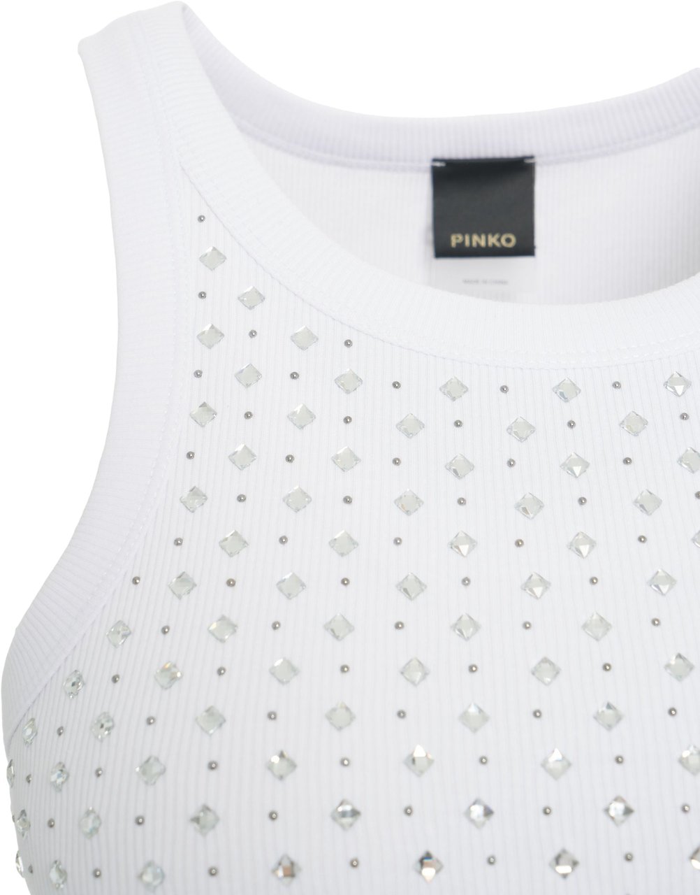 Pinko Top with rhinestone embellishment 'Annita' Wit